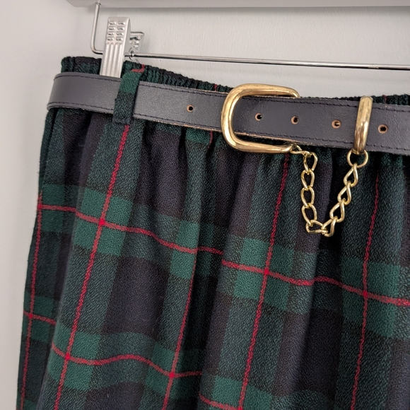 Women's Alfred Dunner Plaid Pencil Skirt Belted 10 USA Secretary Business - Picture 4 of 5